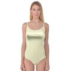 Yellow Color Design Camisole Leotard 