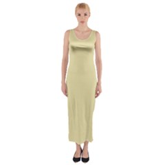 Gold Yellow Color Design Fitted Maxi Dress