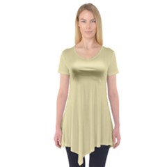 Gold Yellow Color Design Short Sleeve Tunic 