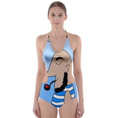 Sailor Cut-out One Piece Swimsuit