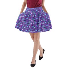 peacock A-Line Pocket Skirt