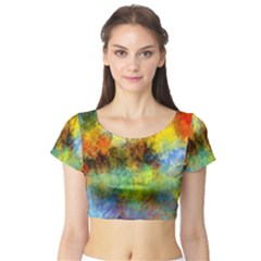 Lagoon Short Sleeve Crop Top (tight Fit) by digitaldivadesigns