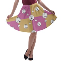 Symbol Peace Drawing Pattern  A-line Skater Skirt by dflcprintsclothing