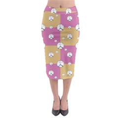 Symbol Peace Drawing Pattern  Midi Pencil Skirt