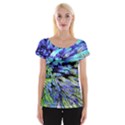 Colorful Floral Art Women s Cap Sleeve Top View1