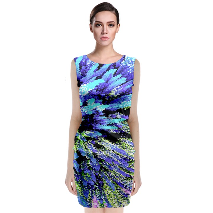 Colorful Floral Art Classic Sleeveless Midi Dress