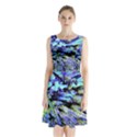 Colorful Floral Art Sleeveless Chiffon Waist Tie Dress View1