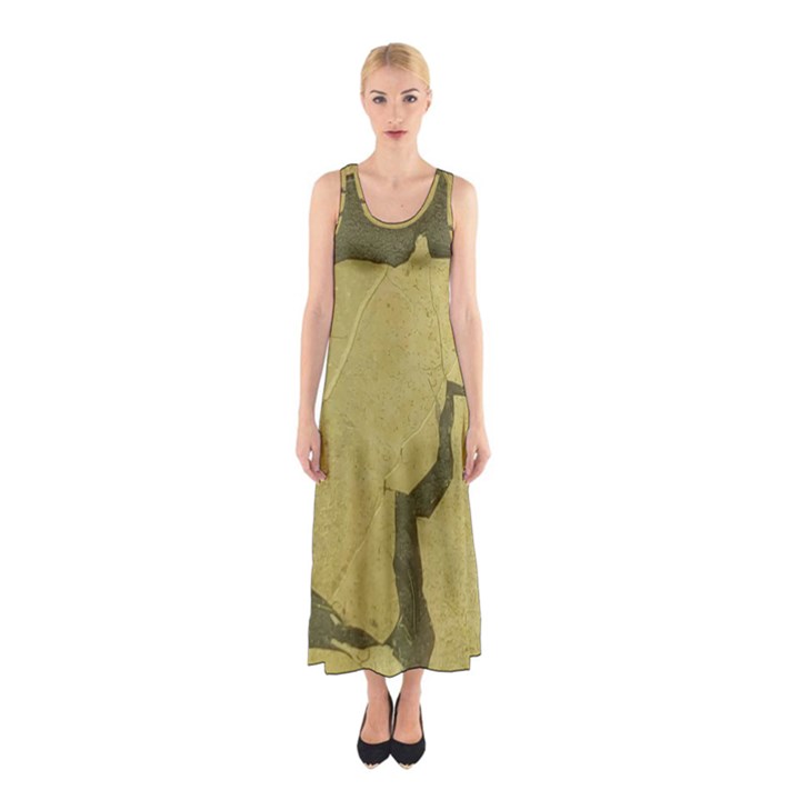 Stylish Gold Stone Sleeveless Maxi Dress