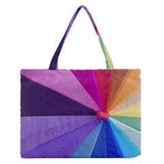 Rainbow Umbrella Medium Zipper Tote Bag