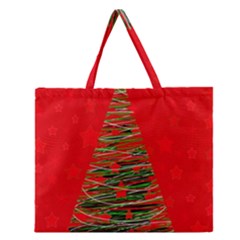 Xmas Tree 3 Zipper Large Tote Bag