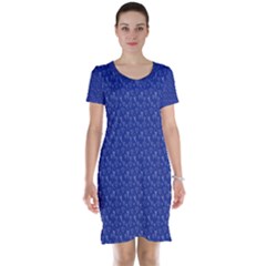 Diamonds And Icecream On Blue Short Sleeve Nightdress