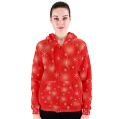 Red Xmas Desing Women s Zipper Hoodie by Valentinaart