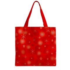 Red Xmas Desing Zipper Grocery Tote Bag by Valentinaart