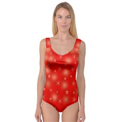 Red Xmas Desing Princess Tank Leotard 