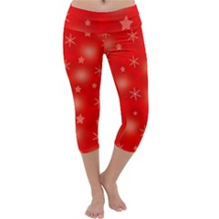 Red Xmas Desing Capri Yoga Leggings by Valentinaart