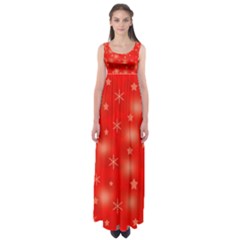 Red Xmas Desing Empire Waist Maxi Dress by Valentinaart