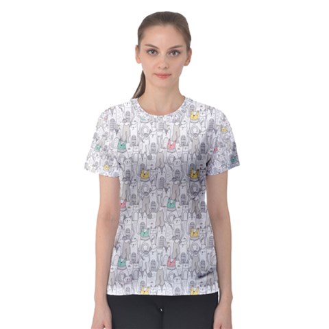 Doodle Cats  Women s Sport Mesh Tee by kostolom3000shop