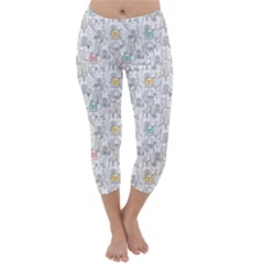 Doodle Cats  Capri Winter Leggings 