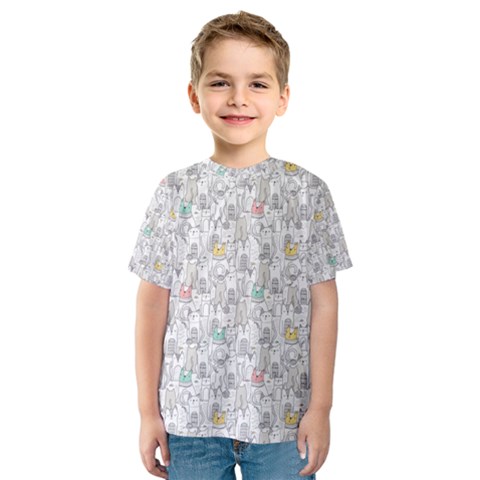 Doodle Cats  Kids  Sport Mesh Tee by kostolom3000shop