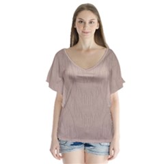 Artexound V-neck Flutter Sleeve Top