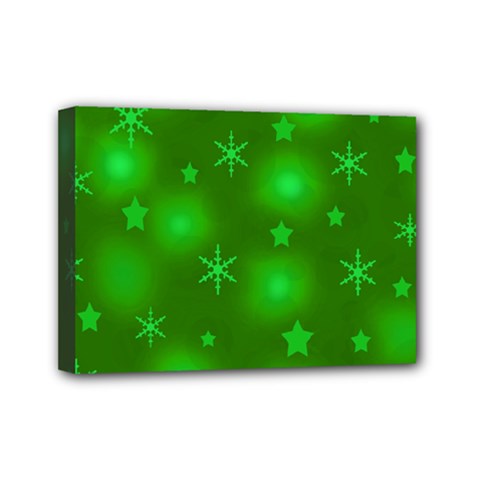 Green Xmas Design Mini Canvas 7  X 5  by Valentinaart