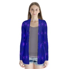 Blue Xmas Design Drape Collar Cardigan by Valentinaart