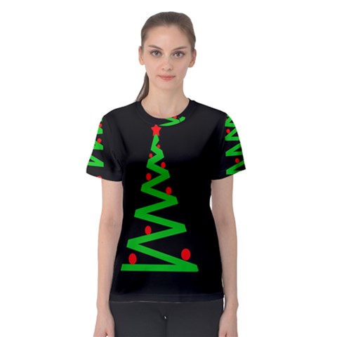 Simple Xmas Tree Women s Sport Mesh Tee by Valentinaart