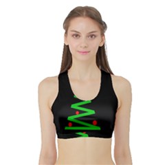 Simple Xmas Tree Sports Bra With Border by Valentinaart