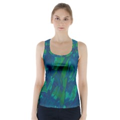 Green And Blue Design Racer Back Sports Top by Valentinaart