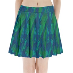 Green And Blue Design Pleated Mini Skirt by Valentinaart