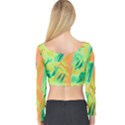 Green and orange abstraction Long Sleeve Crop Top View2