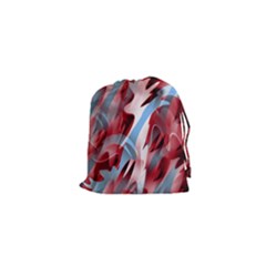 Blue And Red Smoke Drawstring Pouches (xs)  by Valentinaart