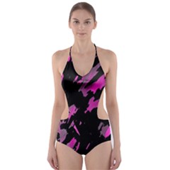 Painter Was Here - Magenta Cut-out One Piece Swimsuit by Valentinaart