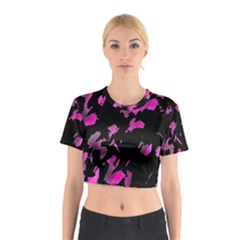 Painter Was Here - Magenta Cotton Crop Top by Valentinaart