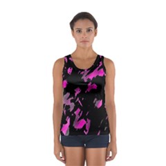 Painter Was Here - Magenta Women s Sport Tank Top  by Valentinaart