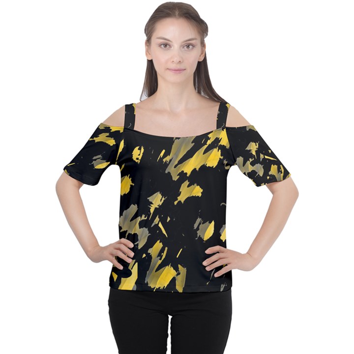 Painter was here - yellow Women s Cutout Shoulder Tee