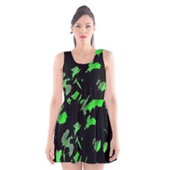 Painter Was Here - Green Scoop Neck Skater Dress by Valentinaart