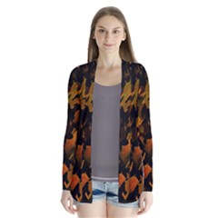 Abstract Autumn  Drape Collar Cardigan by Valentinaart