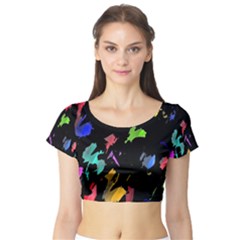 Painter Was Here Short Sleeve Crop Top (tight Fit) by Valentinaart