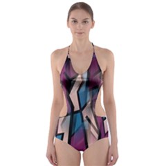 Purple High Art Cut-out One Piece Swimsuit by Valentinaart