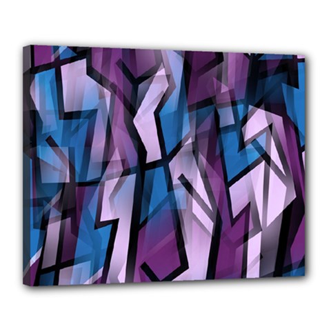 Purple Decorative Abstract Art Canvas 20  X 16  by Valentinaart