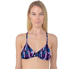 Purple Decorative Abstract Art Reversible Tri Bikini Top by Valentinaart