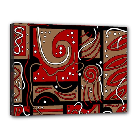 Red And Brown Abstraction Canvas 16  X 12  by Valentinaart