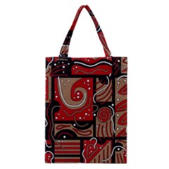 Red And Brown Abstraction Classic Tote Bag by Valentinaart