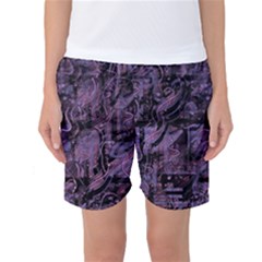 Purple Town Women s Basketball Shorts by Valentinaart