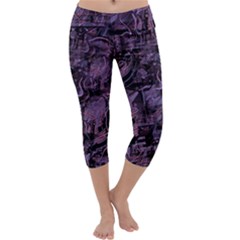 Purple Town Capri Yoga Leggings by Valentinaart