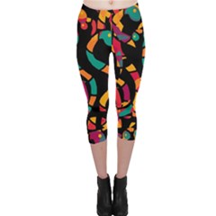 Colorful Snakes Capri Leggings  by Valentinaart