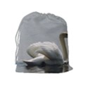 Swimming white Swan Drawstring Pouches (Extra Large) View2