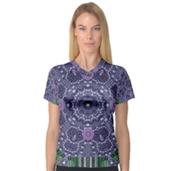 Star Of Mandalas Women s V-neck Sport Mesh Tee