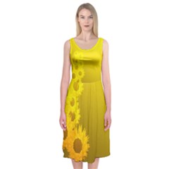 Sunflower Midi Sleeveless Dress